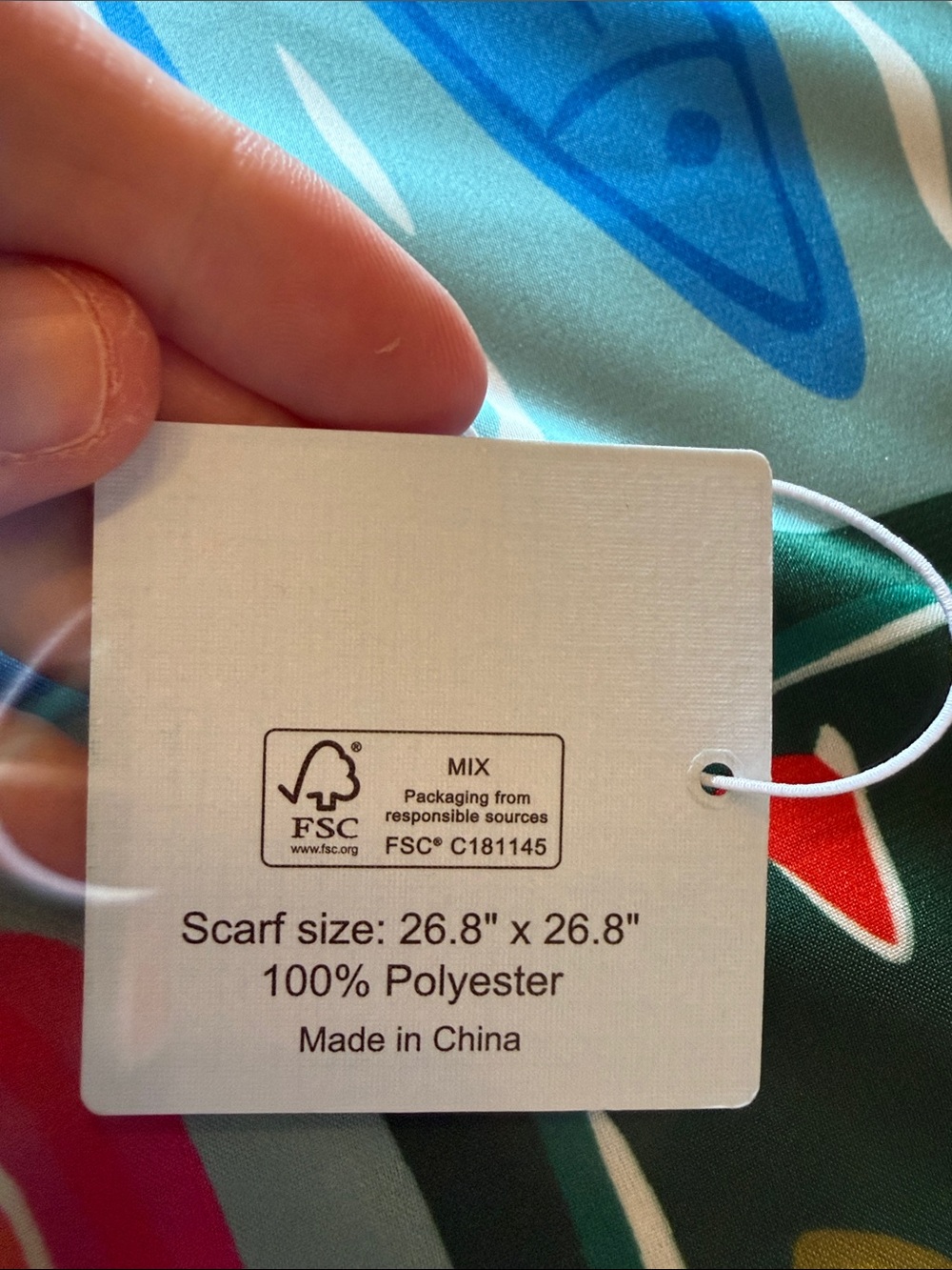 New Playful Sardine Can Print Silk Scarf - Multicolor - Picture 3 of 3